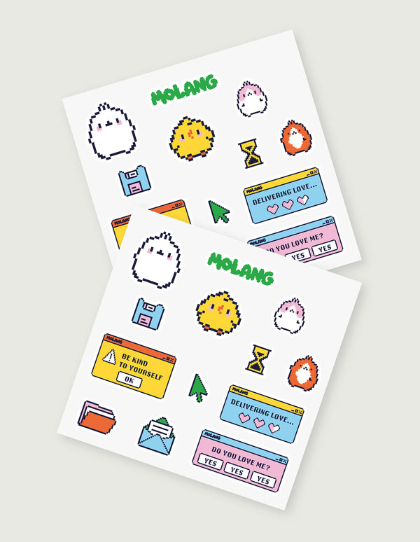 Molang Pixel Art Kawaii Stickers