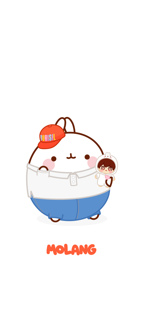 Molang kawaii background: Huening Kai TXT wallpaper for phone