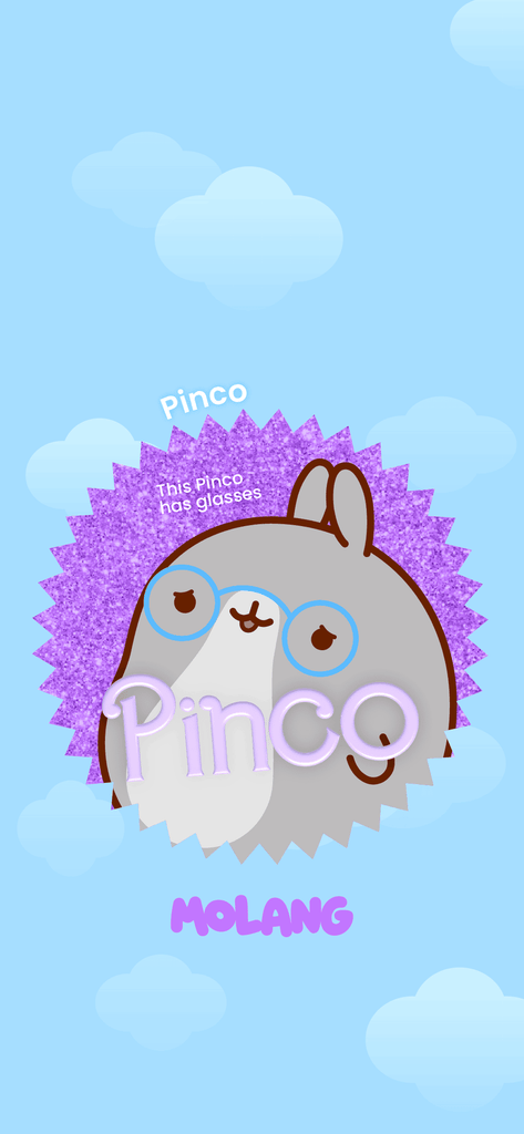 Molang kawaii background: Glasses Pinco - Barbie wallpaper for phone