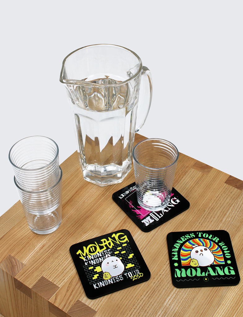 Cute glass coasters - Molang Kindness Tour