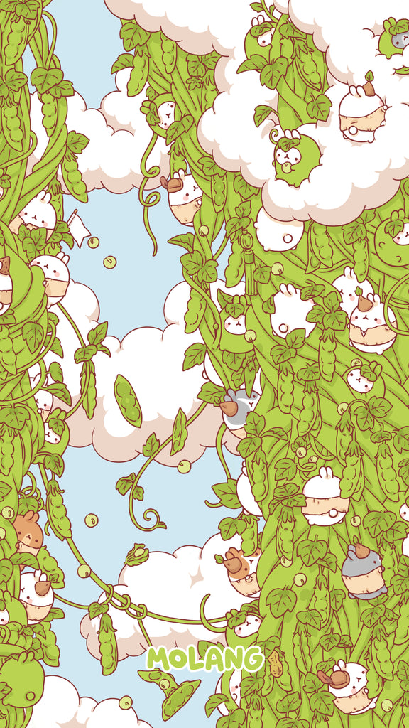 Molang kawaii background: beanstalk wallpaper for phone
