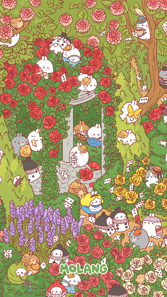 Molang kawaii background: wonderland wallpaper for phone