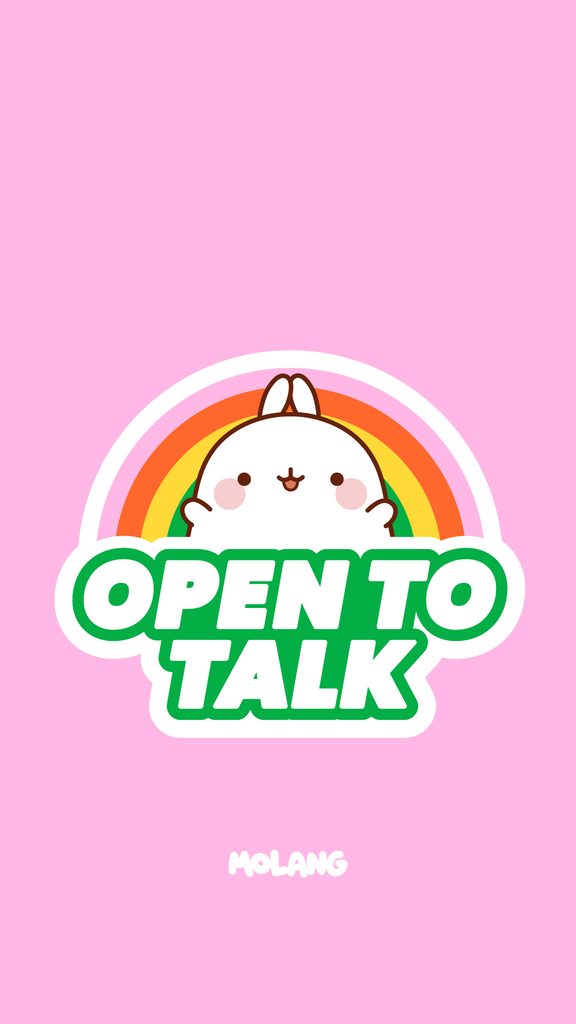 Molang kawaii background: open to talk wallpaper for phone