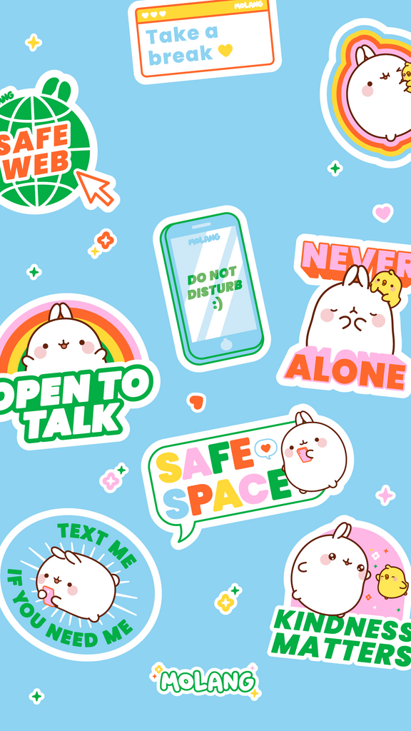 Molang kawaii background: friendship wallpaper for phone