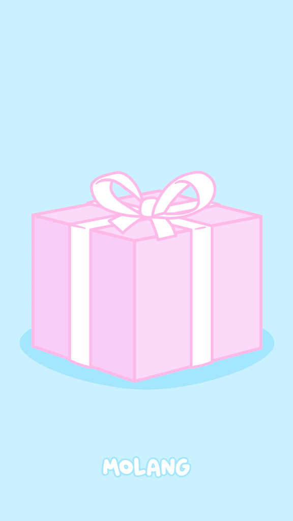 Molang kawaii background: gift wrap wallpaper for phone