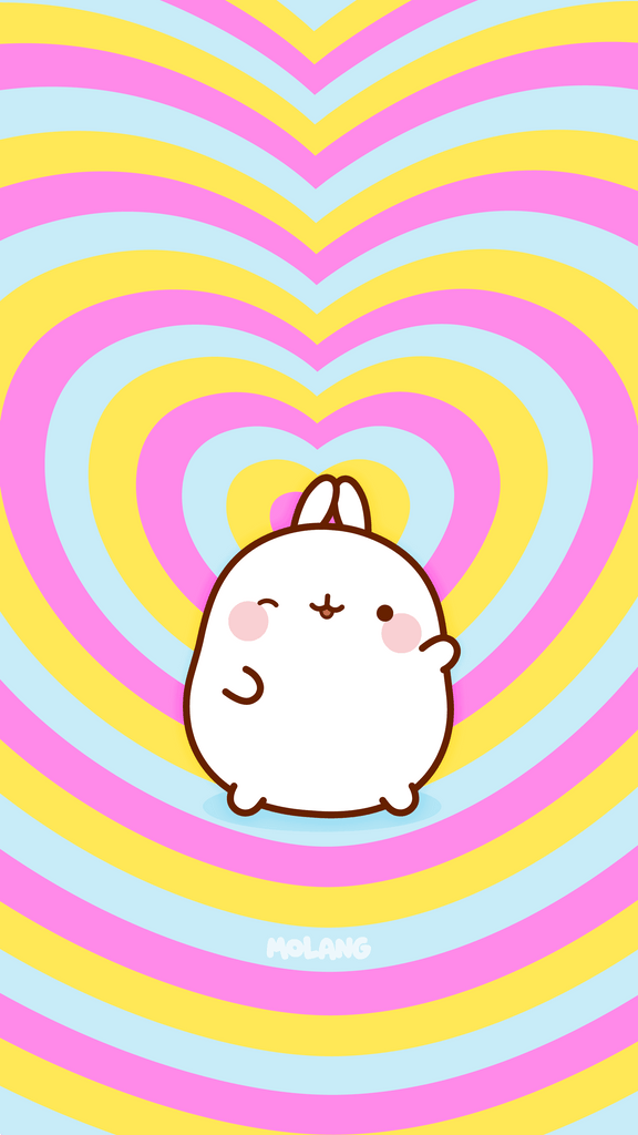 Molang kawaii background: 6th rainbow wallpaper for phone