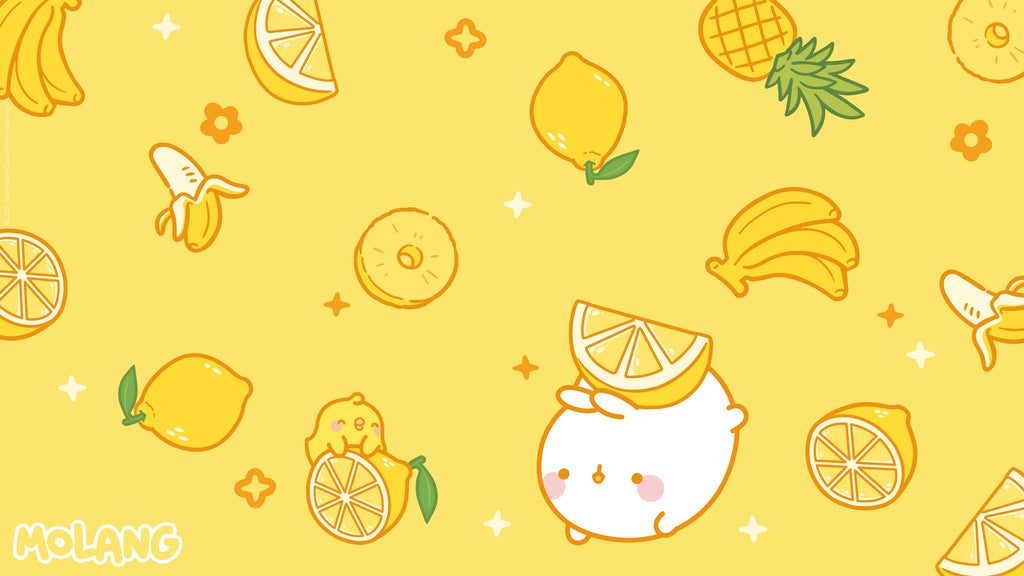 Molang yellow Fruit Summer wallpaper 