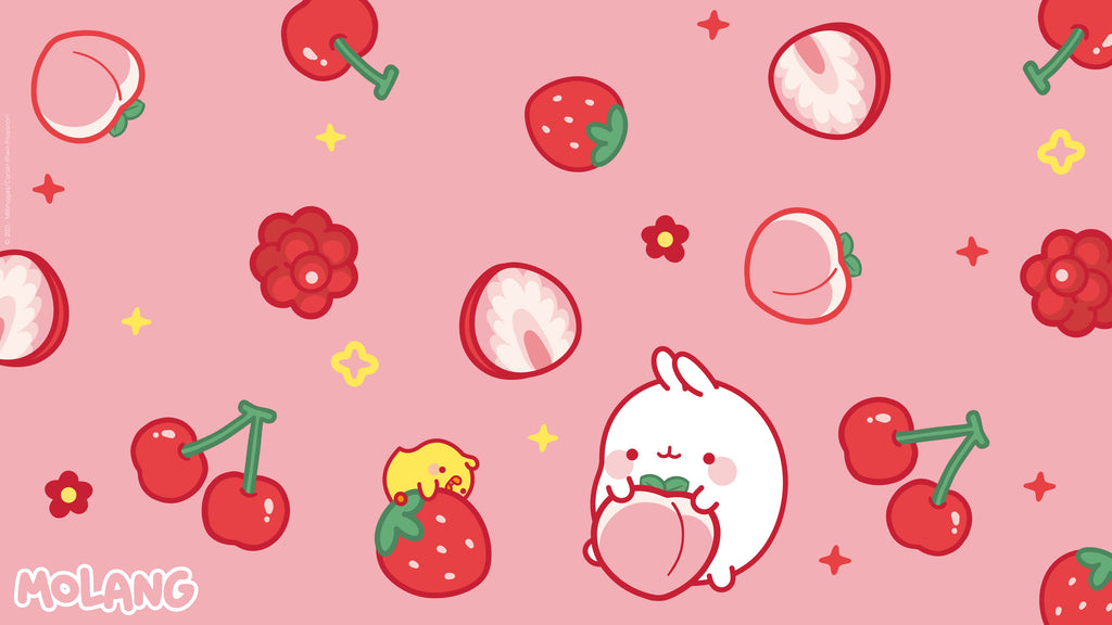 Molang pink Fruit Summer wallpaper 