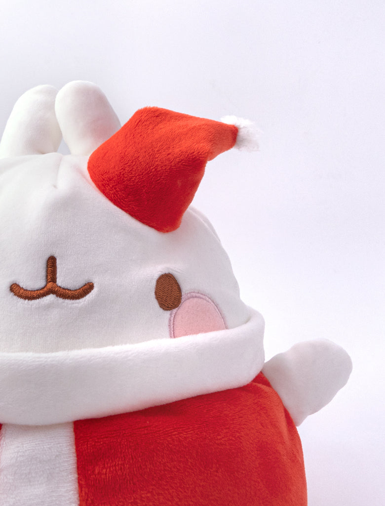 A cute red Santa Molang Super Soft plush. 