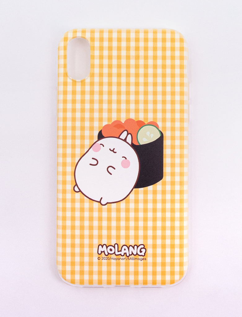 A cute yellow Molang Spring Roll Soft Phone Case.