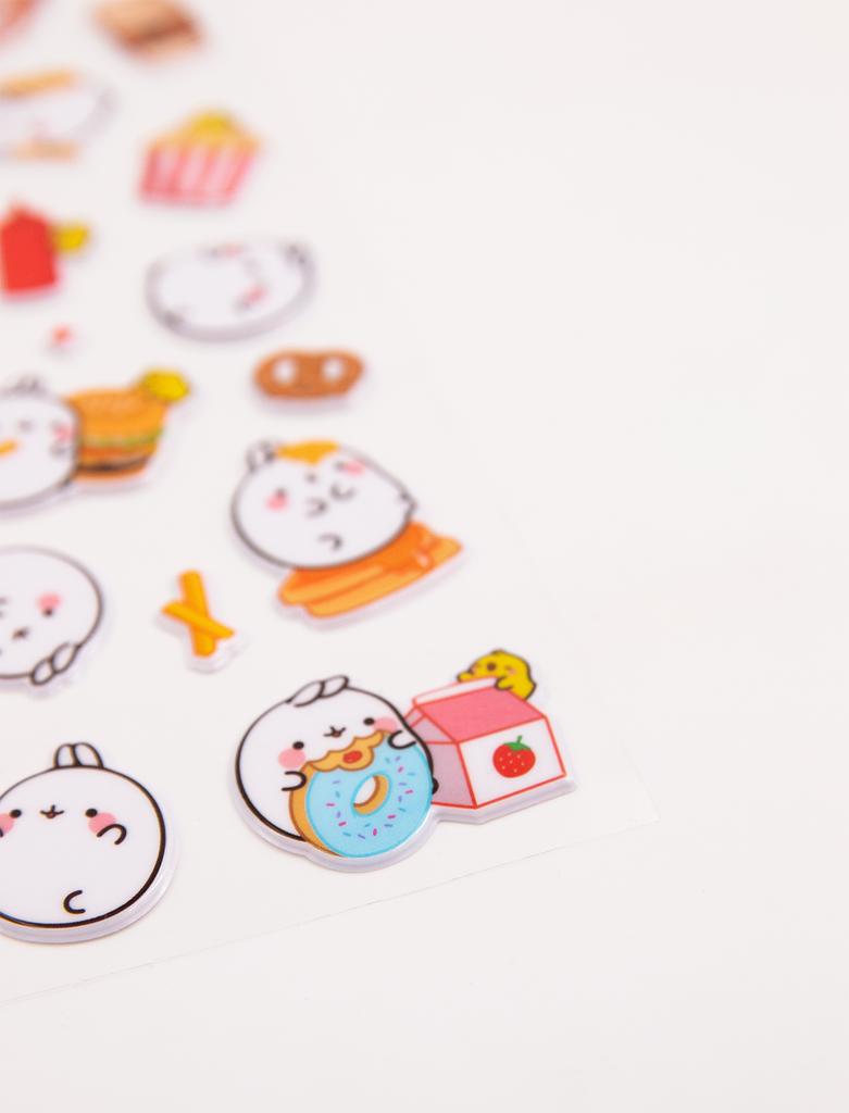 molang 3D stickers comfort food