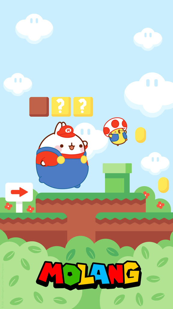 Molang kawaii background: Mario wallpaper for phone