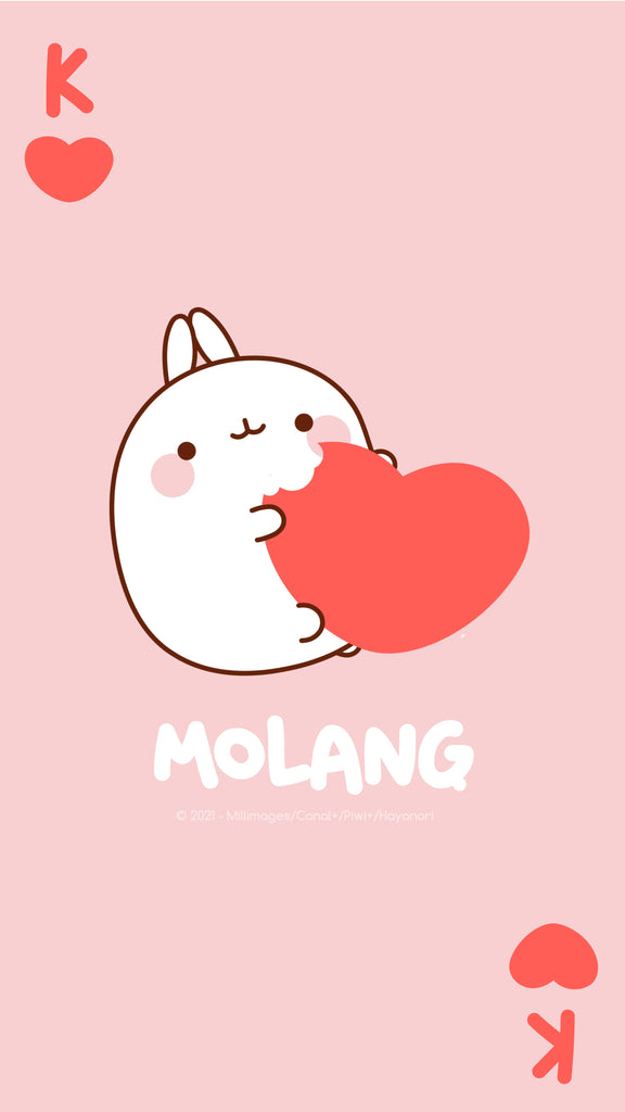 Molang kawaii background: king card wallpaper for phone
