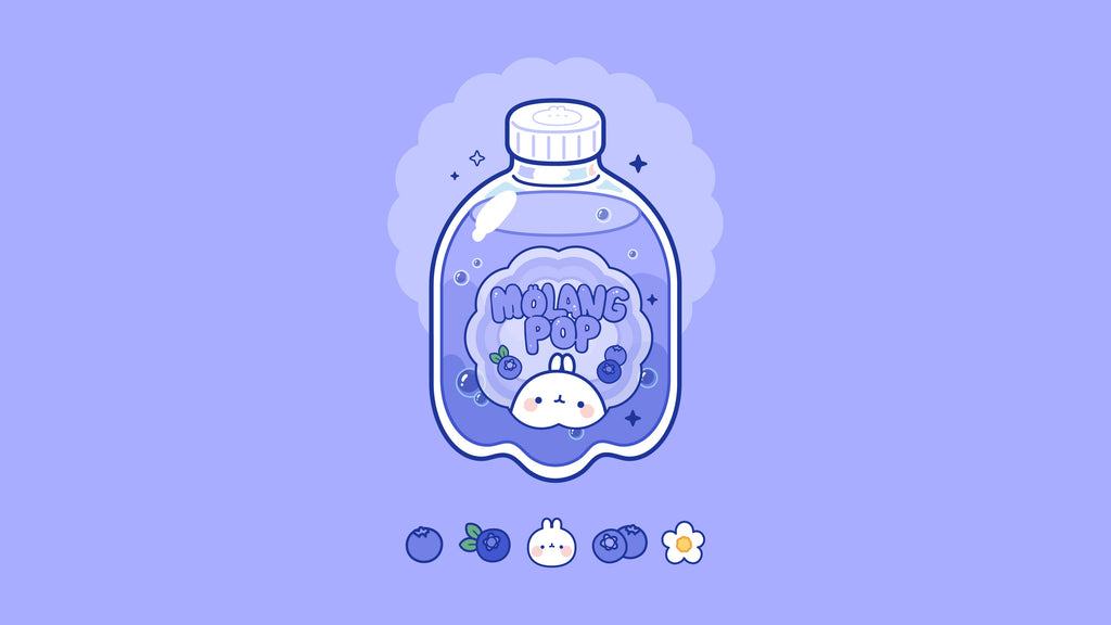 Molang purple Drink Wallpaper
