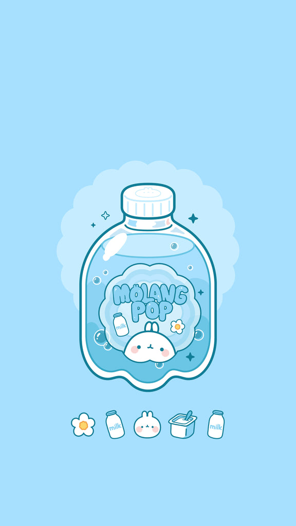 Molang kawaii background: milk wallpaper for phone