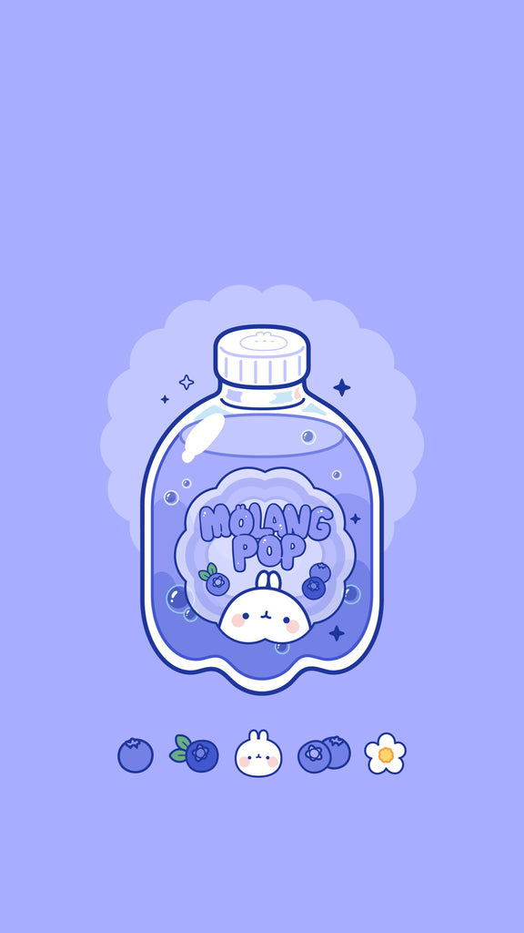 Molang kawaii background: blueberry wallpaper for phone