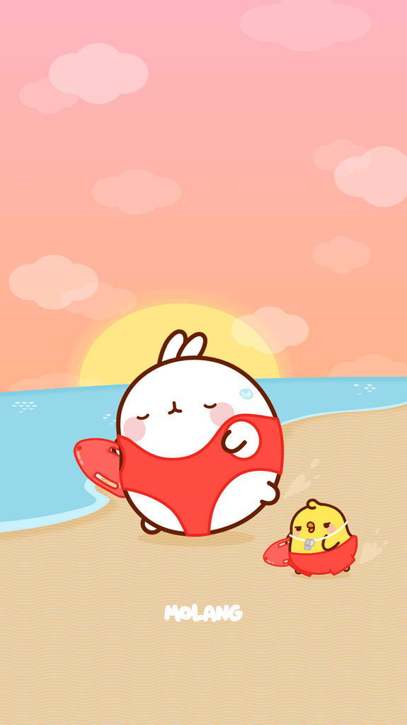 Molang kawaii background: lifeguard wallpaper for phone