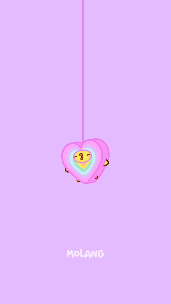 Molang kawaii background: heart wallpaper for phone