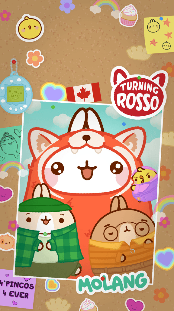 Molang kawaii background: Turning Red wallpaper for phone