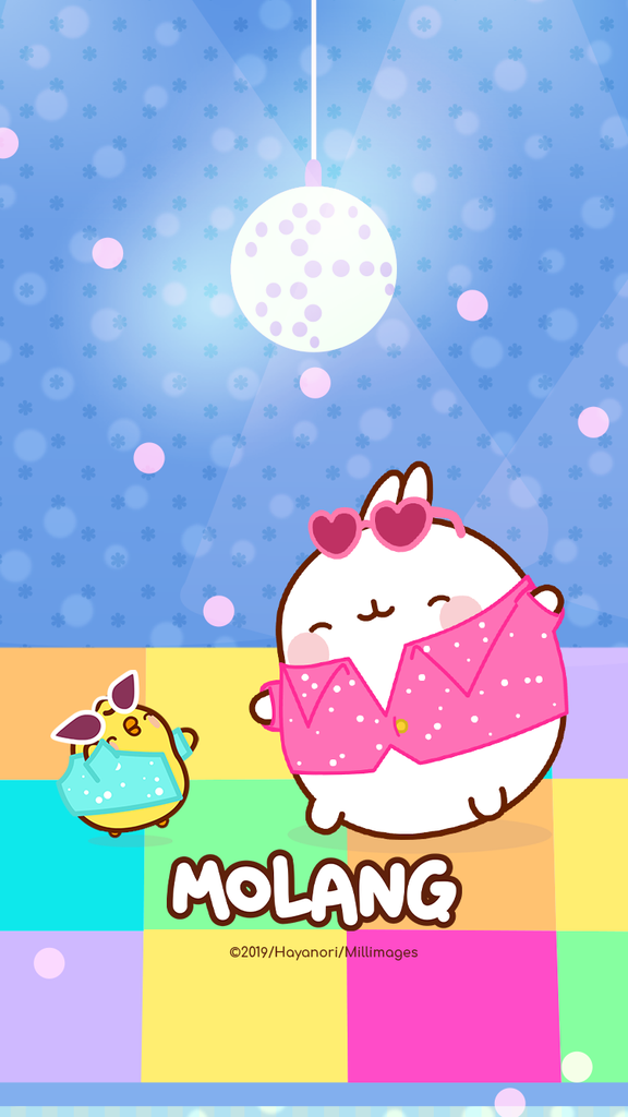 Molang kawaii background: party wallpaper for phone